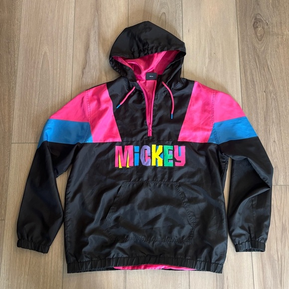 Disney Jackets & Blazers - Vintage 90s Disney Mickey Mouse Color Block Pullover Windbreaker Jacket Size L